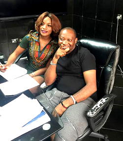 Seyi Shay hooks up with Paul Okoye, signs contract