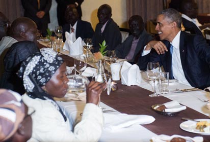 Obama dines with Kenyan family - Vanguard News