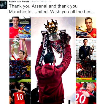 Van Persie sends emotional message to Arsenal, Man United