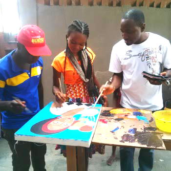 Kids display visual angle of colour of God