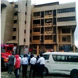 Pandemonium, as fire guts Lagos Internal Revenue Hqrs