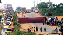 Another 40-foot container truck falls on Ikorodu-Sagamu Expressway