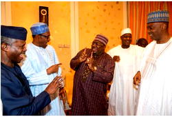 Photos: See faces of NASS members Saraki led to meet with Buhari