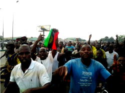 Photos: IPOB members ground Onitsha, demand Nnamdi Kanu’s immediate release