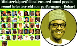 Ministerial portfolios: I ensured round pegs in round holes to avoid non-performance – Buhari