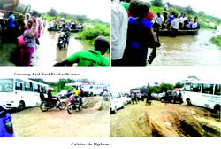 East-West Road turns to river