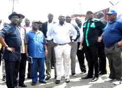 In photos: Ambode inspects Apapa, Ladipo road networks