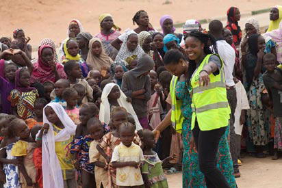 Women displaced by Boko Haram hold protest