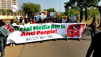 Breaking: In photos, activists storm NASS for #NoToSocialMedia protest
