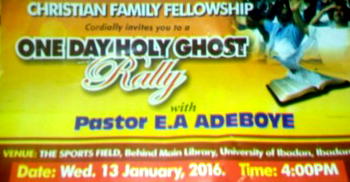 Thousands troop to UI as Adeboye hosts RCCG service