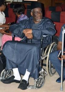 Arms deal: Ex-PDP chairman, Haliru Bello arrives court in wheelchair