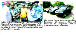 Beverages firm donates three patrol vans to Anambra State Police