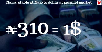 Naira remains stable at N310 to dollar at parallel market
