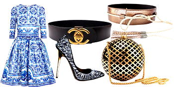 ALLURE WEEKLY FASHION TREND: BIG BELTS, FLARED DRESS, DISCO BALL CLUTCH