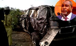 Photos: Scene of auto-crash involving Minister James Ocholi