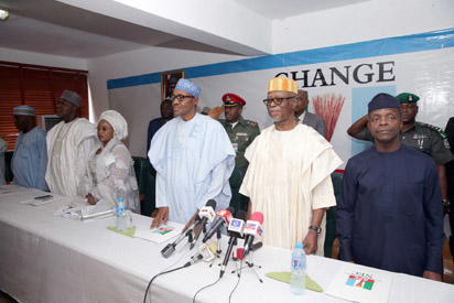 Buhari, Saraki, Dogara, APC leaders in closed door meeting in Villa