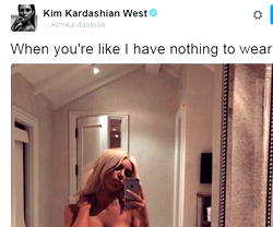 Social media agog as Kim Kardashian shares nude selfie