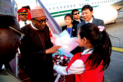 In Photos: Buhari arrives China