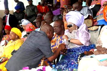 Photos: OBJ, Patience Jonathan, Wike, others at burial of Umahi’s mother