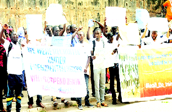 Dispersed Immigration recruits protest, demand reinstatement