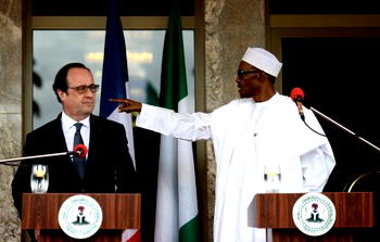 Photos: Buhari hosts France president, others in Abuja