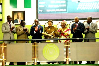 Environment Minister rings Trade Closing Bell at Nigerian Stock Exchange