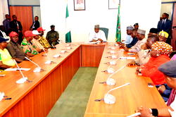Photos: Dogara, Reps meet Wabba-led NLC over strike against fuel price hike