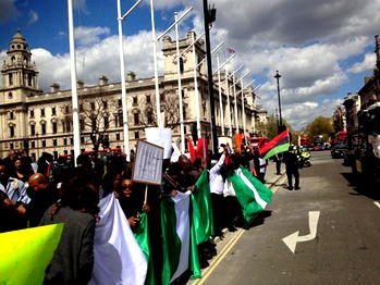 Photos: Nigerians in UK protest Fulani herdsmen killings in Enugu, others