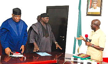 Oyinlola’s peace mission: When Oshiomhole opened up on Odubu