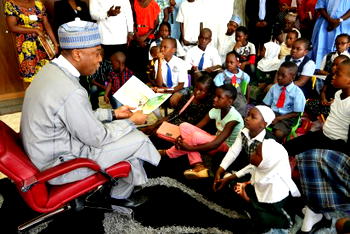 Children’s Day: Saraki reads ‘Ngozi Comes to Town’ to orphans, others