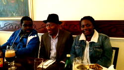 Photos: Jonathan, kids patronise Nigerian restaurant in London on May Day