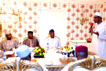 Photos: Buhari breaks Fast with Service Chiefs, hosts outgoing IGP, Arase