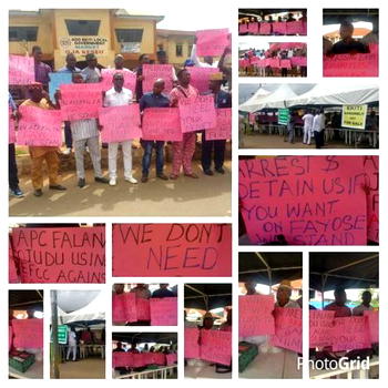 Ekiti Assembly members protest, condemn freezing of Fayose’s accounts