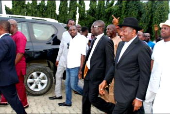 Jonathan arrives hometown, Otuoke