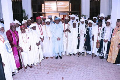 Photos: Buhari hosts traditional rulers to breaking of Ramadan fast