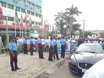 PDP staff protest continued closure of national secretariat