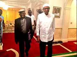 Photos: Tinubu, Awujale visit Buhari in London
