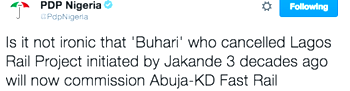 PDP tackles Buhari, APC govt on Abuja-Kaduna speed train