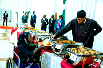 Ramadan: Buhari hosts IDPs, physically challenged