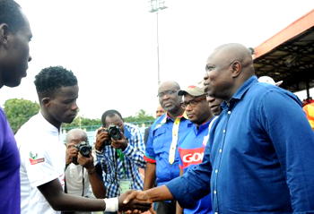 Photo: Ambode at NPFL derby between Ikorodu United FC, MFM FC