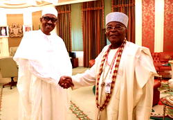 President Buhari receives Alake of Egbaland