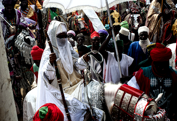 Emir of Kano, Sanusi II rides through Kano during Durbar festival