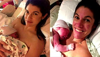 Identical twins give birth same day, same time