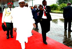 Photos: Buhari departs Abuja for Kenya to attend 6th Tokyo International Conference