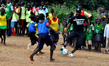 Austin Jay Jay  Okocha celebrates birthday with IDP’s in  Abuja