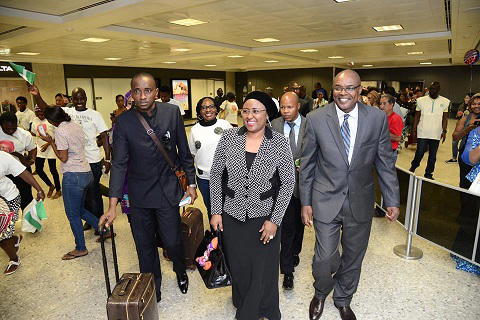 Photos: Aisha Buhari faults Fayose’s allegations, visits Washington DC