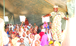Army builds temporary school in  Bama’s IDP’s camp