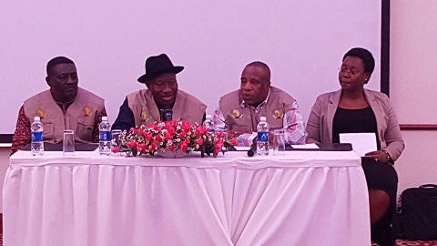Photos: Jonathan meets other 56 AU election observers in Zambia