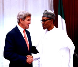 Kerry arrive Aso Villa, meets with Buhari