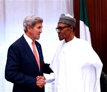 Kerry arrive Aso Villa, meets with Buhari